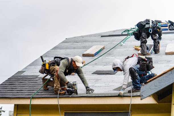 Professional Gutter Installation technician working in Sterling, CT